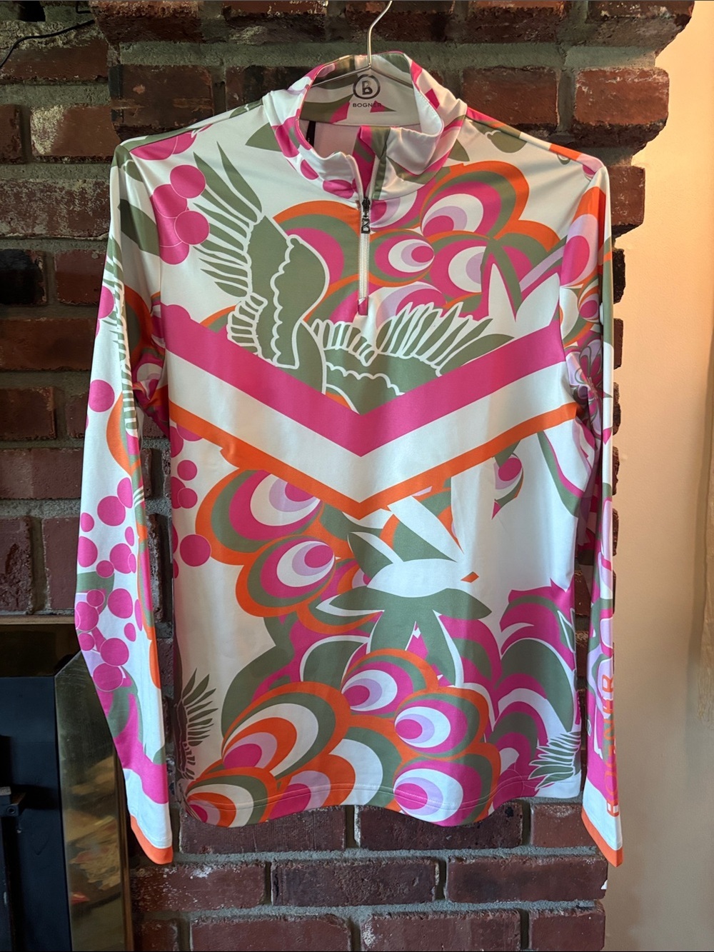 Bogner Beline Retro Swirl Long-Sleeve Quarter Zip Top Women’s Size 12 XL